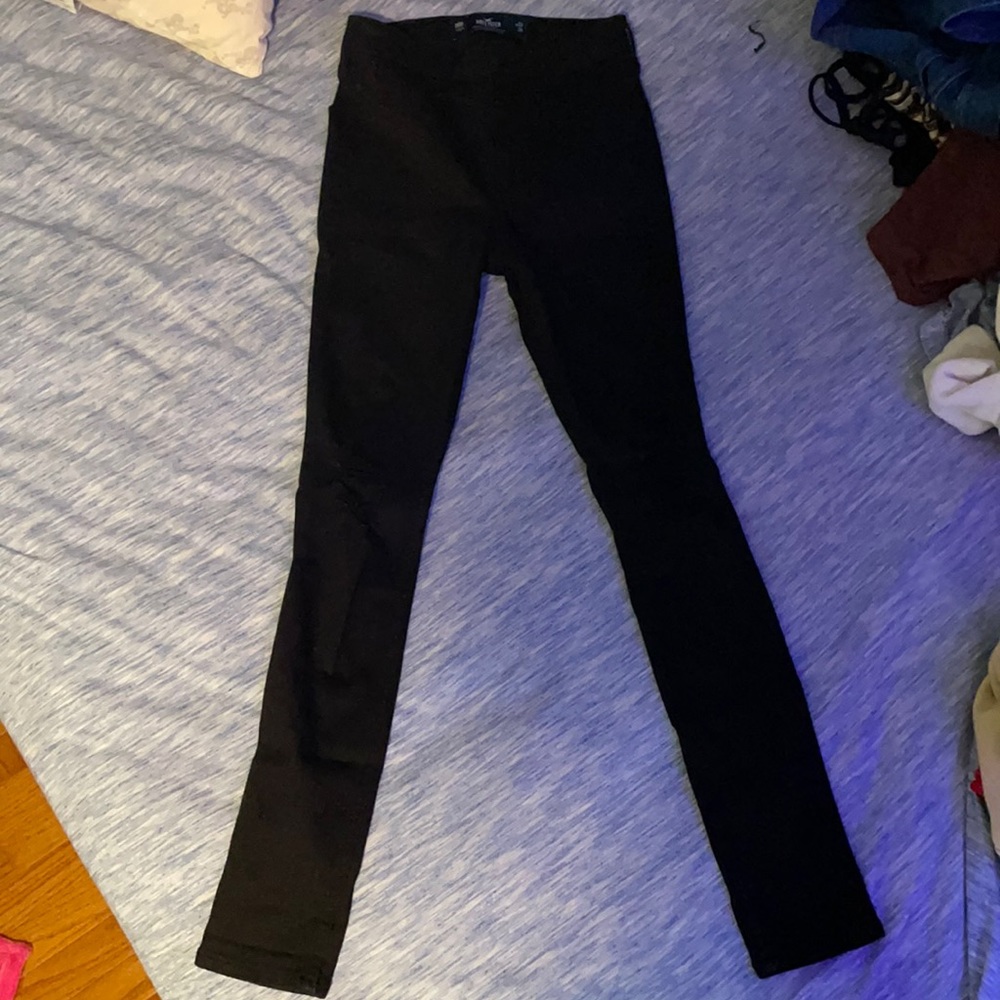 black high rise ripped jeans